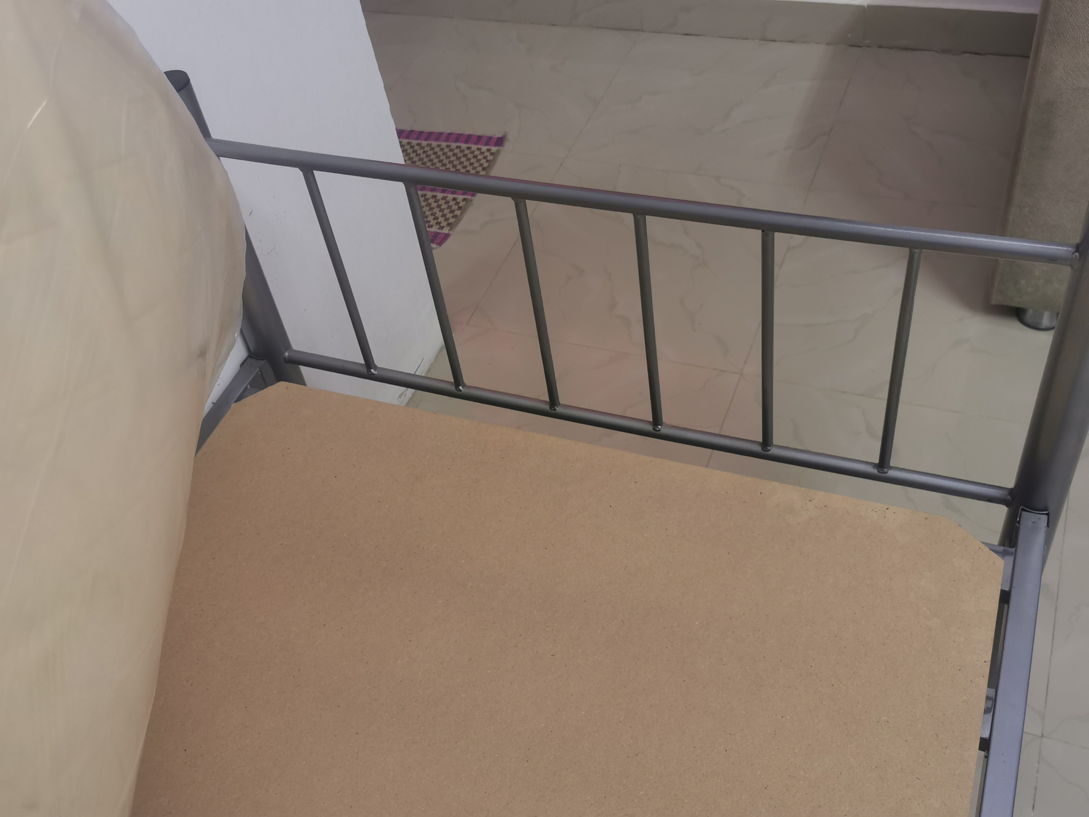 STEEL BED WITH PLYWOOD AND MATRESS - Image 2