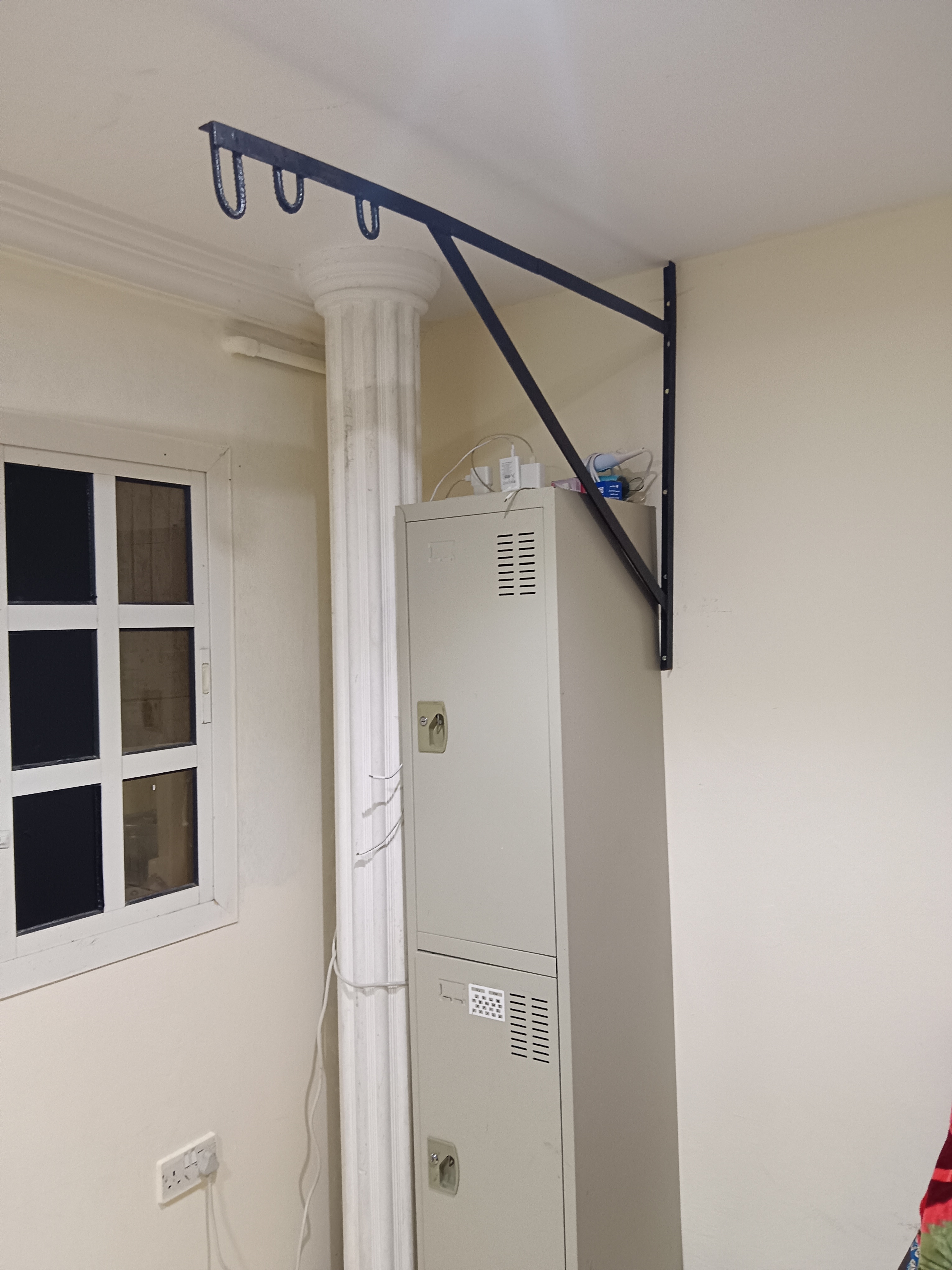 ❗ Available for sale now❗ immediately  Wall mounted hanger for baby cradle swing Steel made longlasting withstand  Price : 200QAR and negotiable Location: Al wakra, Qatar Contact anytime: +97477398460 - Image 2