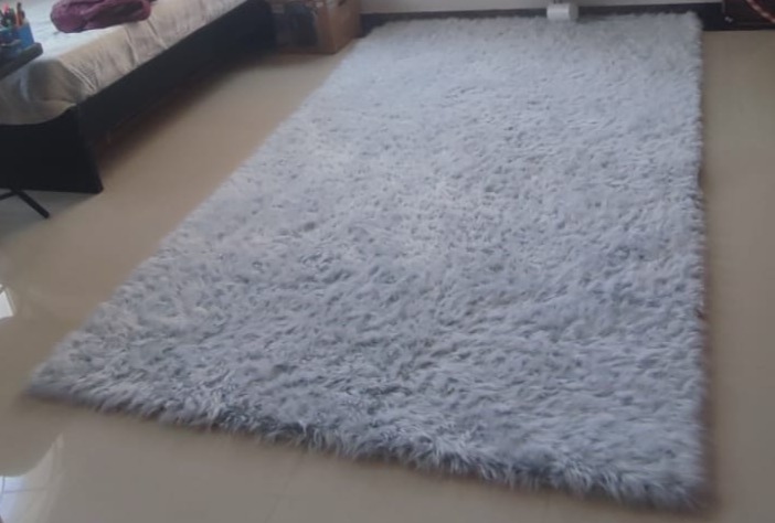 Fluffy Dusty Blue Rug - 180*300 -  Cleaned  - Image 2