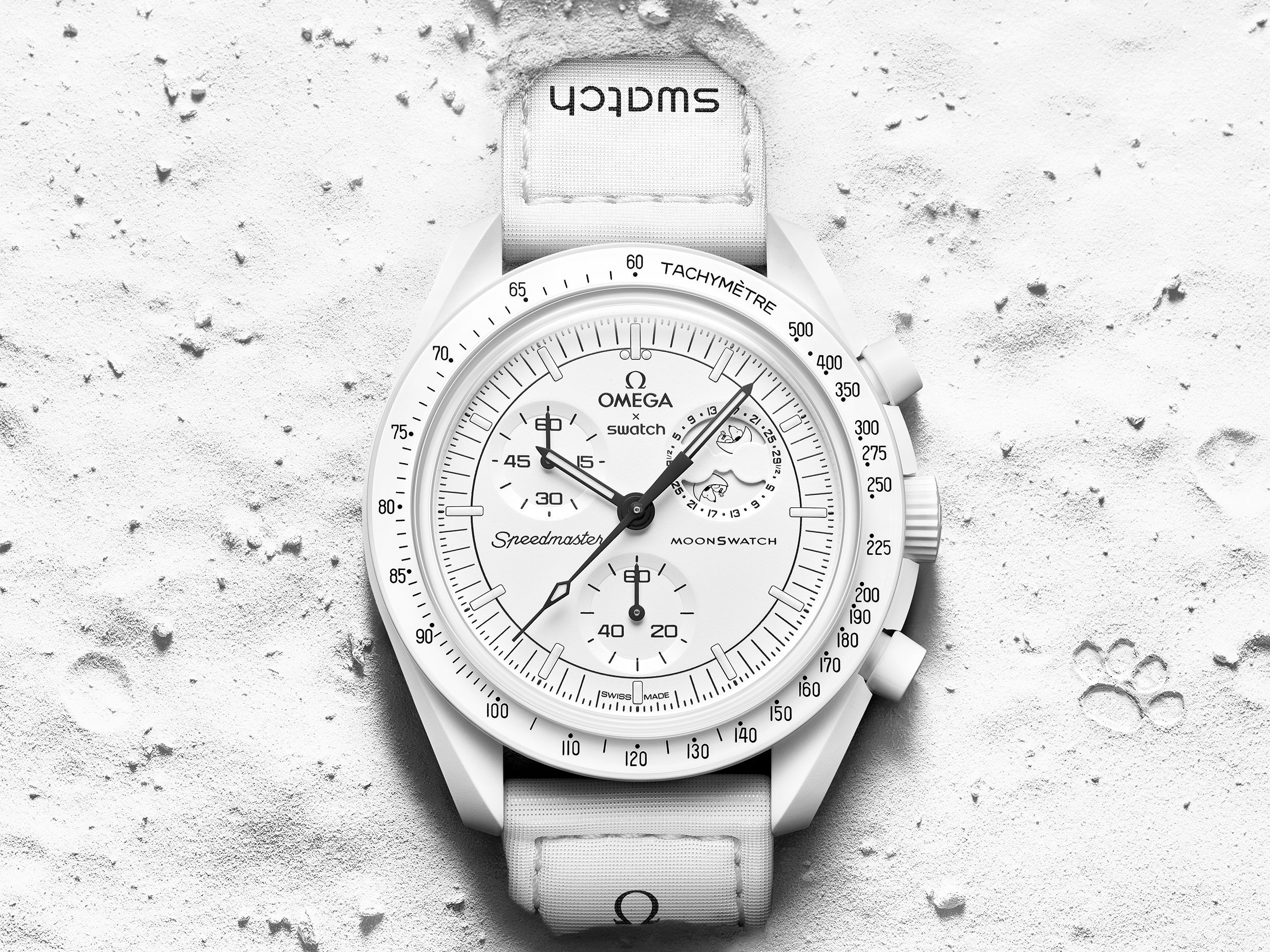 Brand New Unused "Omega MoonSwatch Snoopy" White Color - Image 1