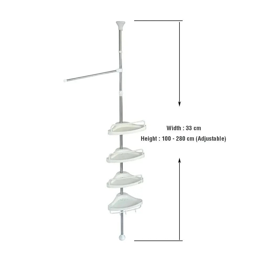 4 Layer Bathroom Corner Telescopic Adjustable Organizer Tower - Image 6
