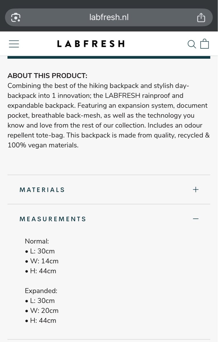 LABFRESH EXPANDABLE RAINPROOF BACKPACK - Image 4