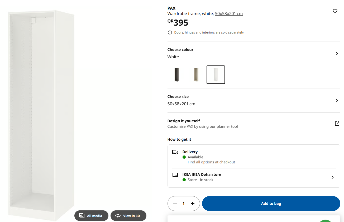 Ikea Doorless Wardrobe 50x58x201cm - Image 2