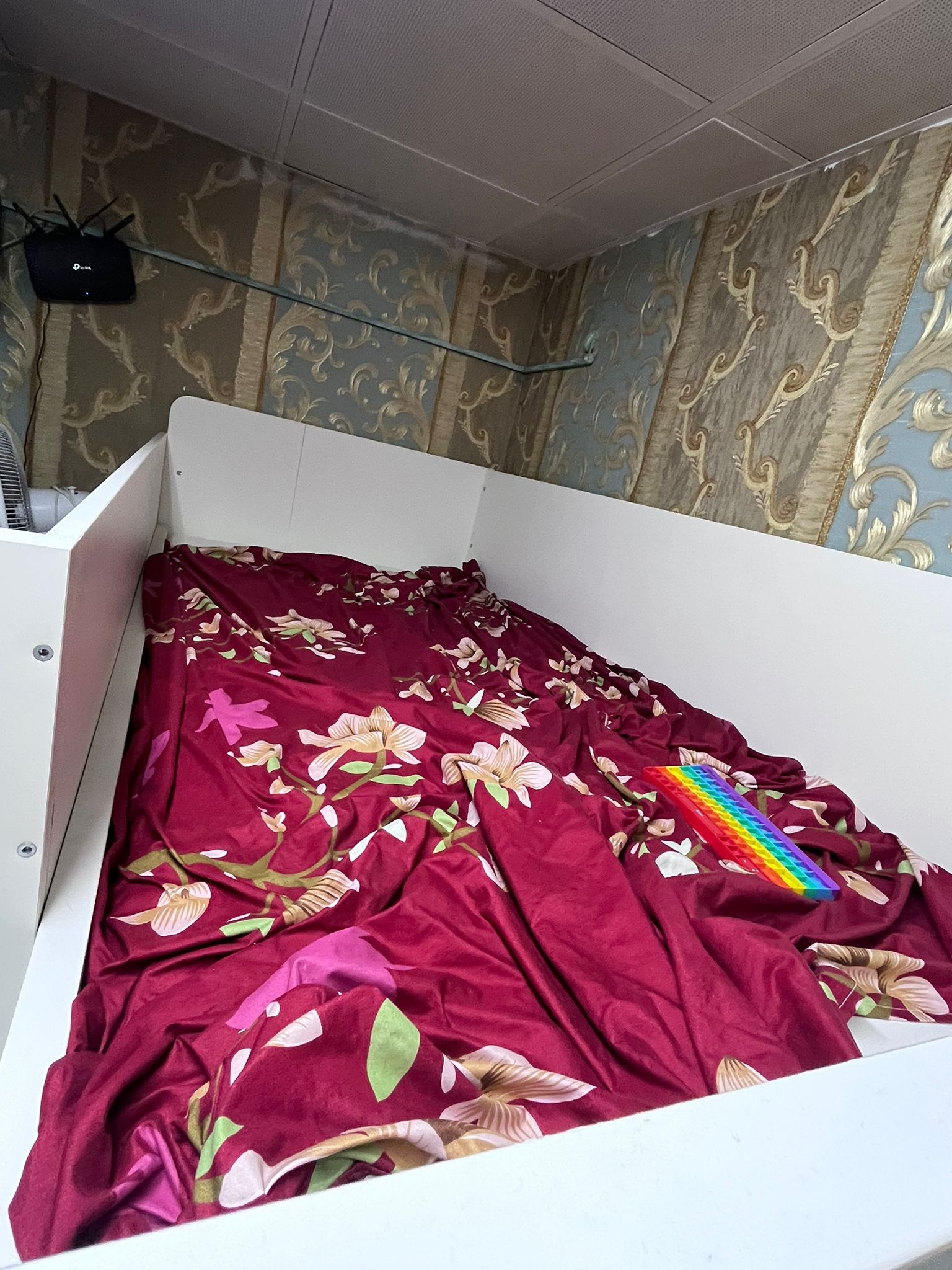 Urgent sale IKEA Loft bed, white blue/with desk with 4 drawers, 90x200 cm for kids bunk bed - Image 5