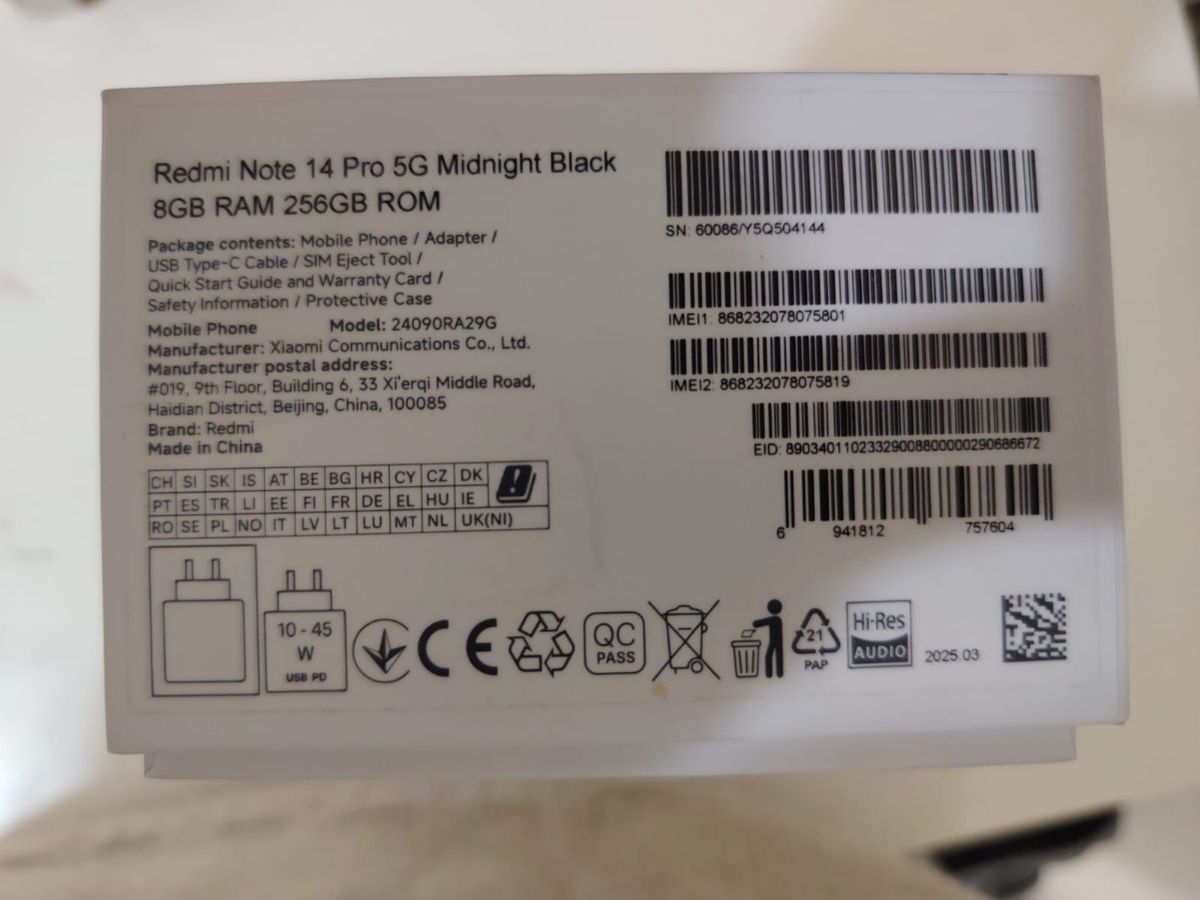 Note 14 Pro 5G, Very Fast120HTZ Response, Curved AMOLED display , Complete box - Image 10