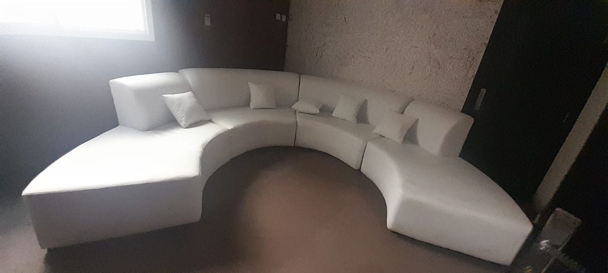 Premium white leather sofa - Image 2
