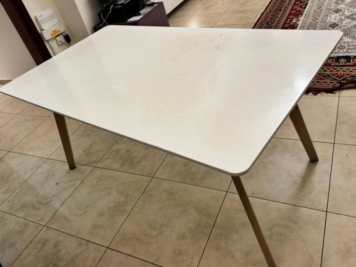 Home Decor Dining Table with 4 Stainless steel base leather look chairs - Image 3