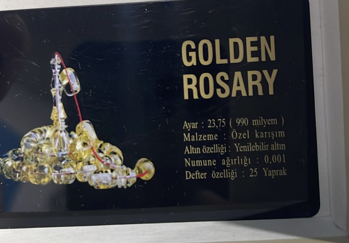 Gold and Amber Rosary مصباح فاتوران و ذهب - Image 3