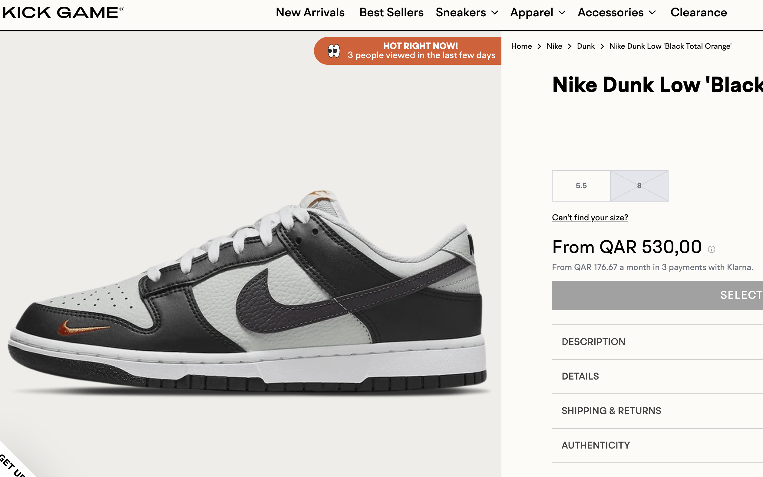 Nike Dunk Low Black Total Orange - Image 4