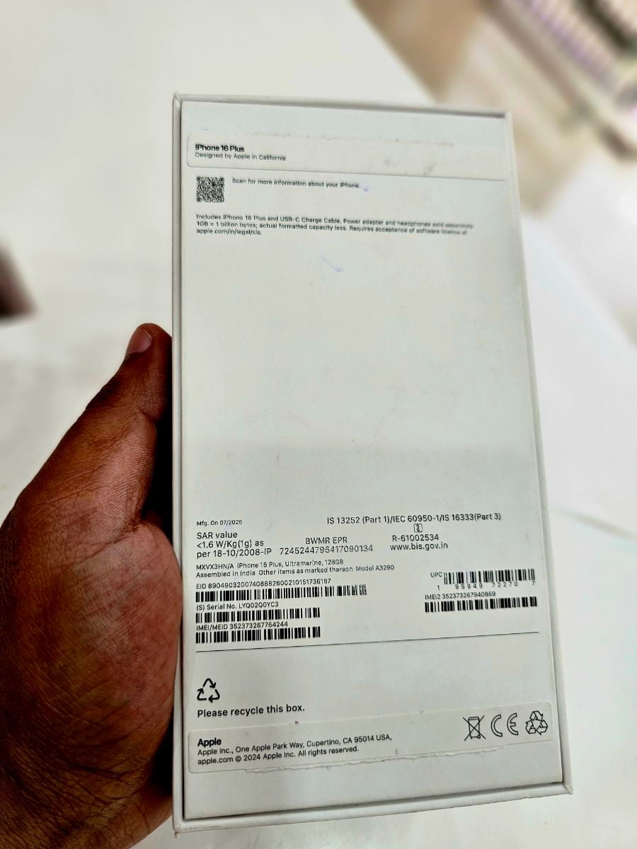 Iphone 16 Plus 128 GB - Blue - Box Open - Just Activated - Image 2
