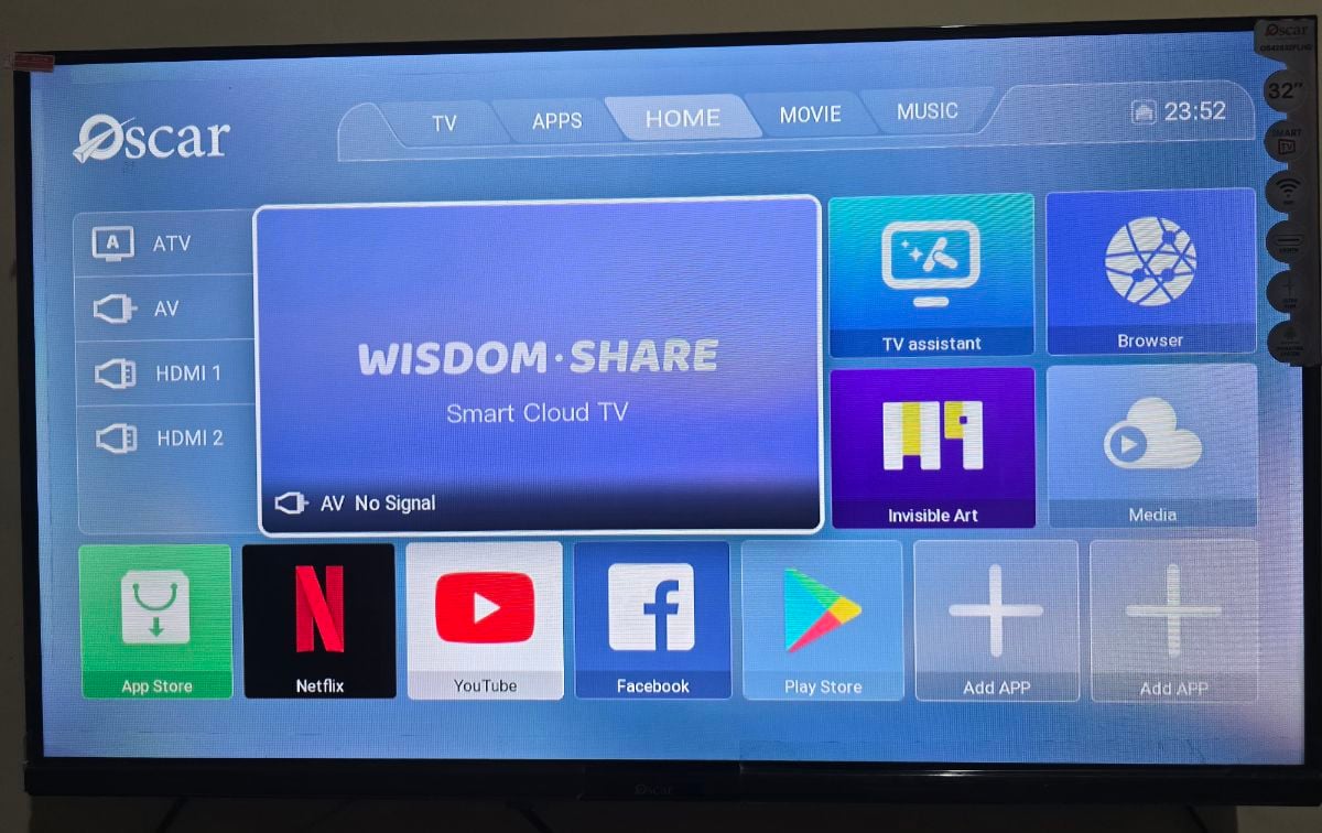 Oscar Smart LED TV 32 inch Android Like New lightly used - Image 2