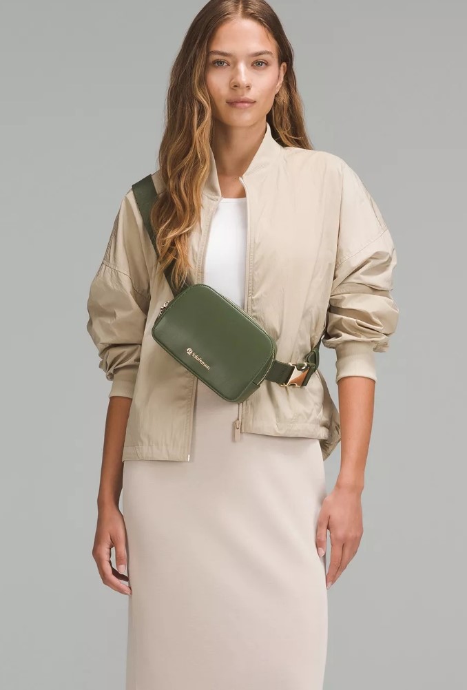 Lululemon Cactus Leather Belt Bag – Olive Green/Gold (Brand New!) - Image 2