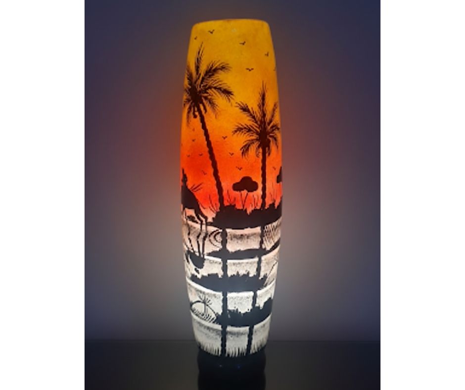 Bottle-Shaped Camel Skin table Lamp - Image 1