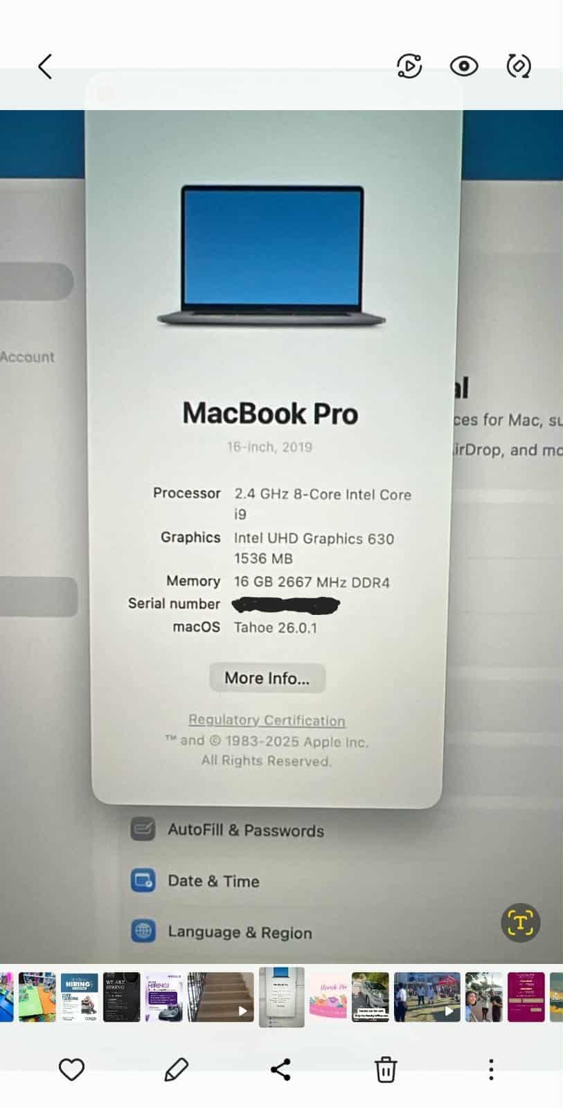 MACBOOK PRO 2019 CORE i9 - Image 3