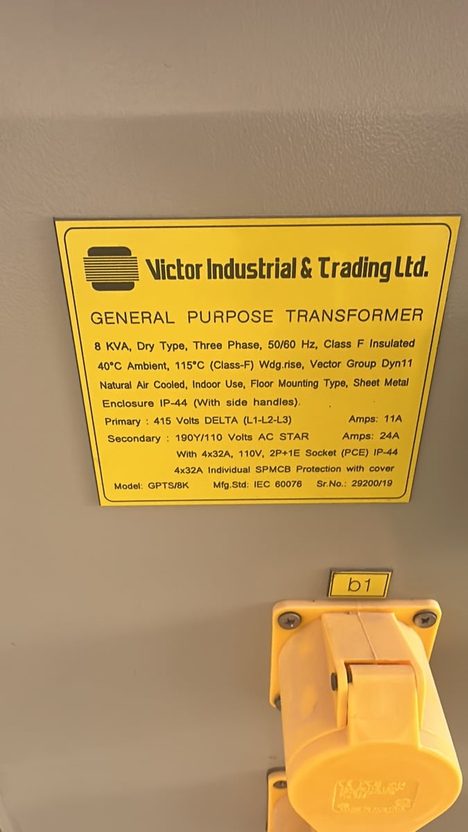 Victor industries 8kva 415 volts transformer - Image 1