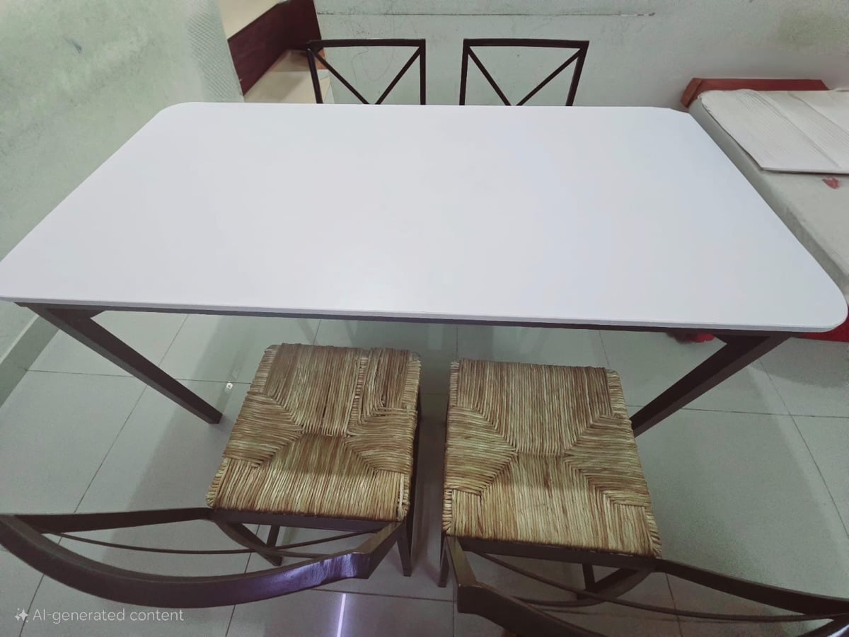 IKEA TABLE WITH CHAIR & 3 DOOR WARDROBE - Image 5