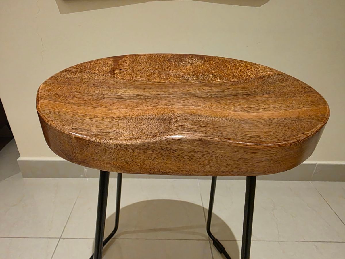 Mango wood high stools - Image 2