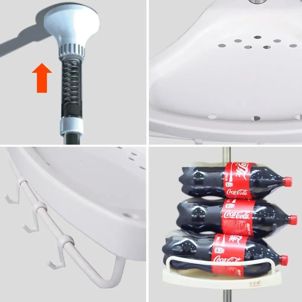 4 Layer Bathroom Corner Telescopic Adjustable Organizer Tower - Image 5