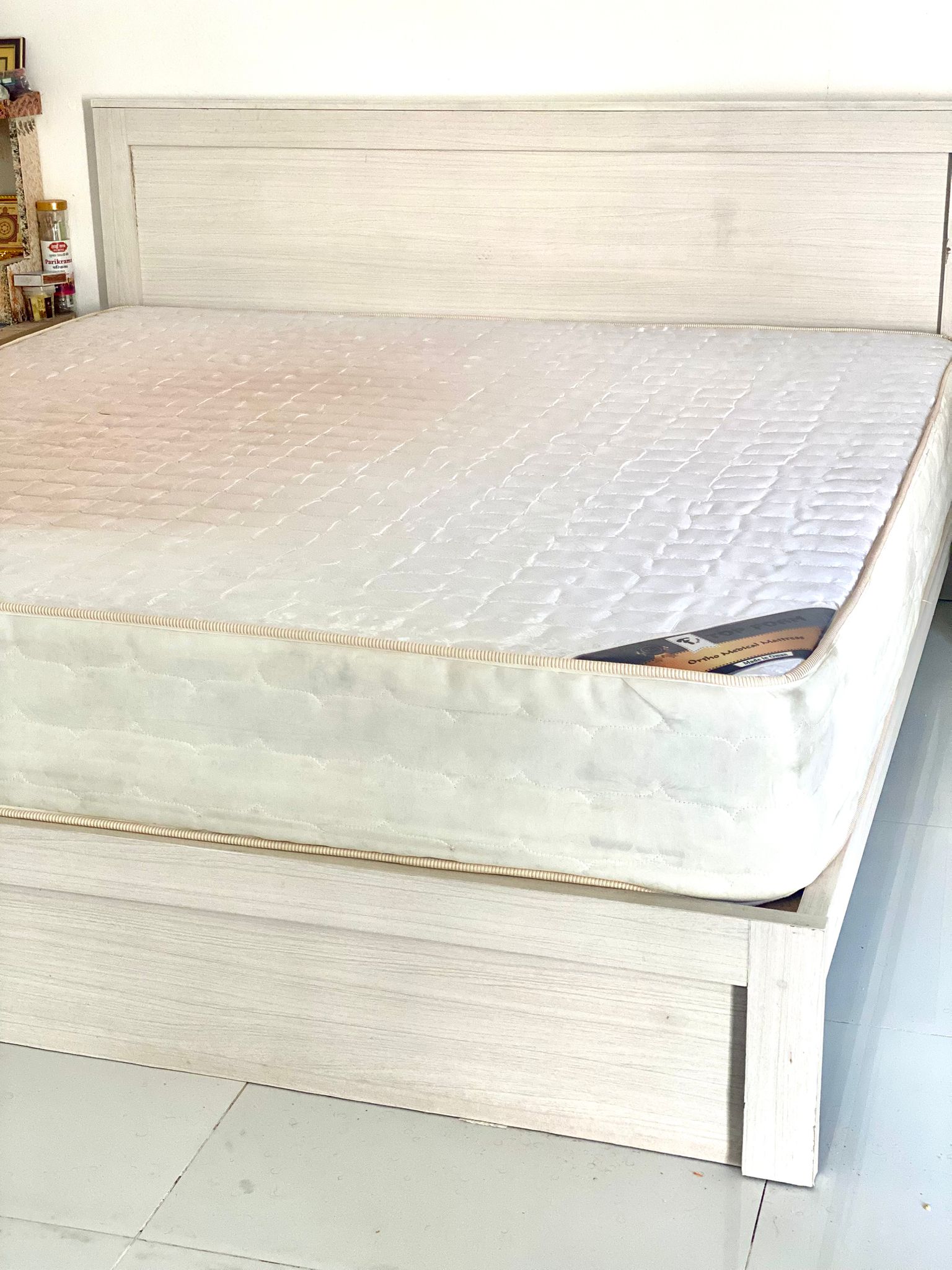 King Size Bed + Mattress with Side Tables – Excellent Condition – QR 600 - Image 1