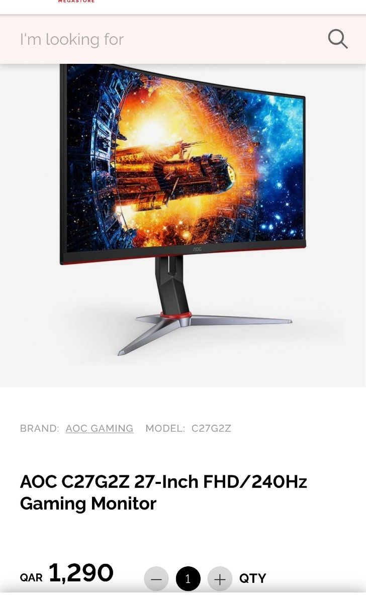 AOC 27" CURVED 240HZ FULL HD GAMING MONITOR - Image 3