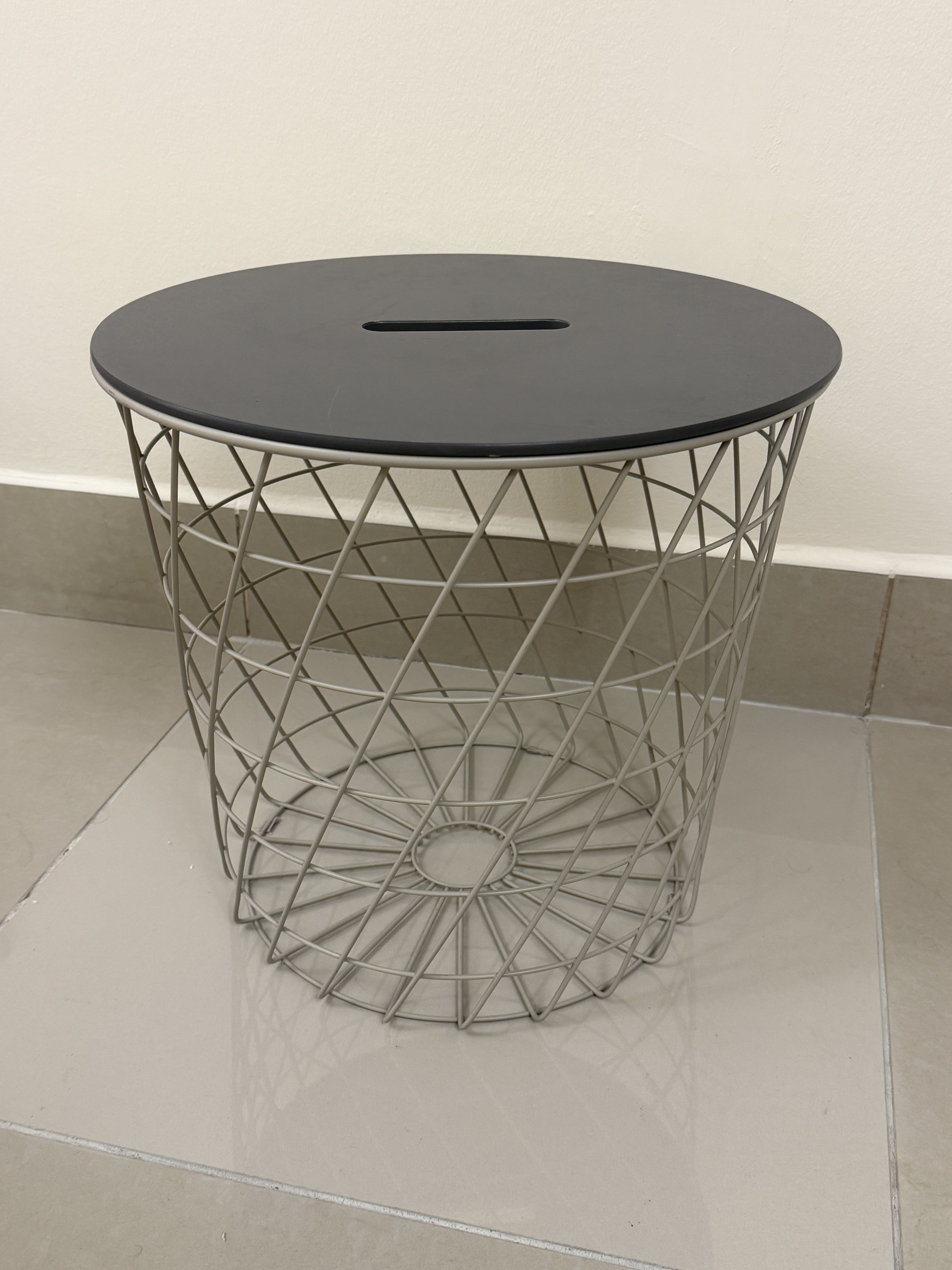Round Wire Basket Side Table – Multi-purpose - Image 1