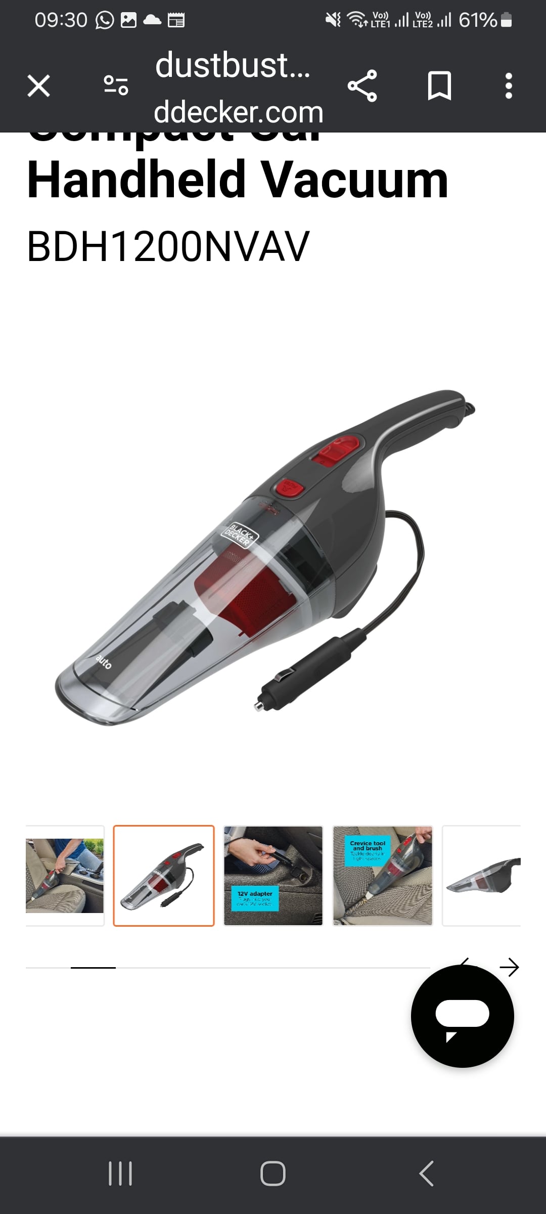 Black & Decker Car Vacuum Cleaner(used once only) - Image 3
