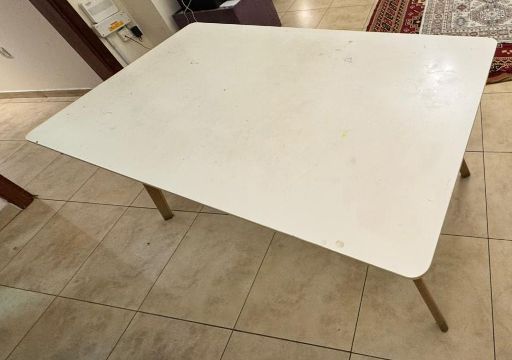 Home Decor Dining Table with 4 Stainless steel base leather look chairs - Image 4