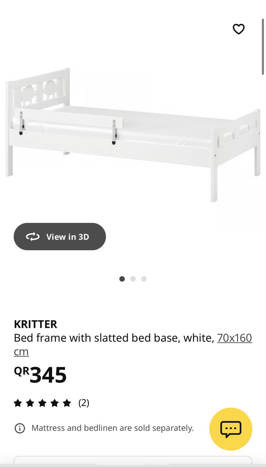 Ikea Kritter (toddler/preschooler) bed with mattress - Image 2