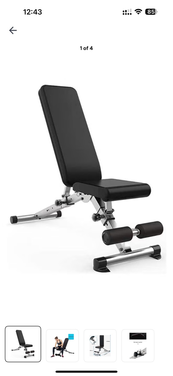 Fitness Bench + 30 KGS Dumbells - Image 2