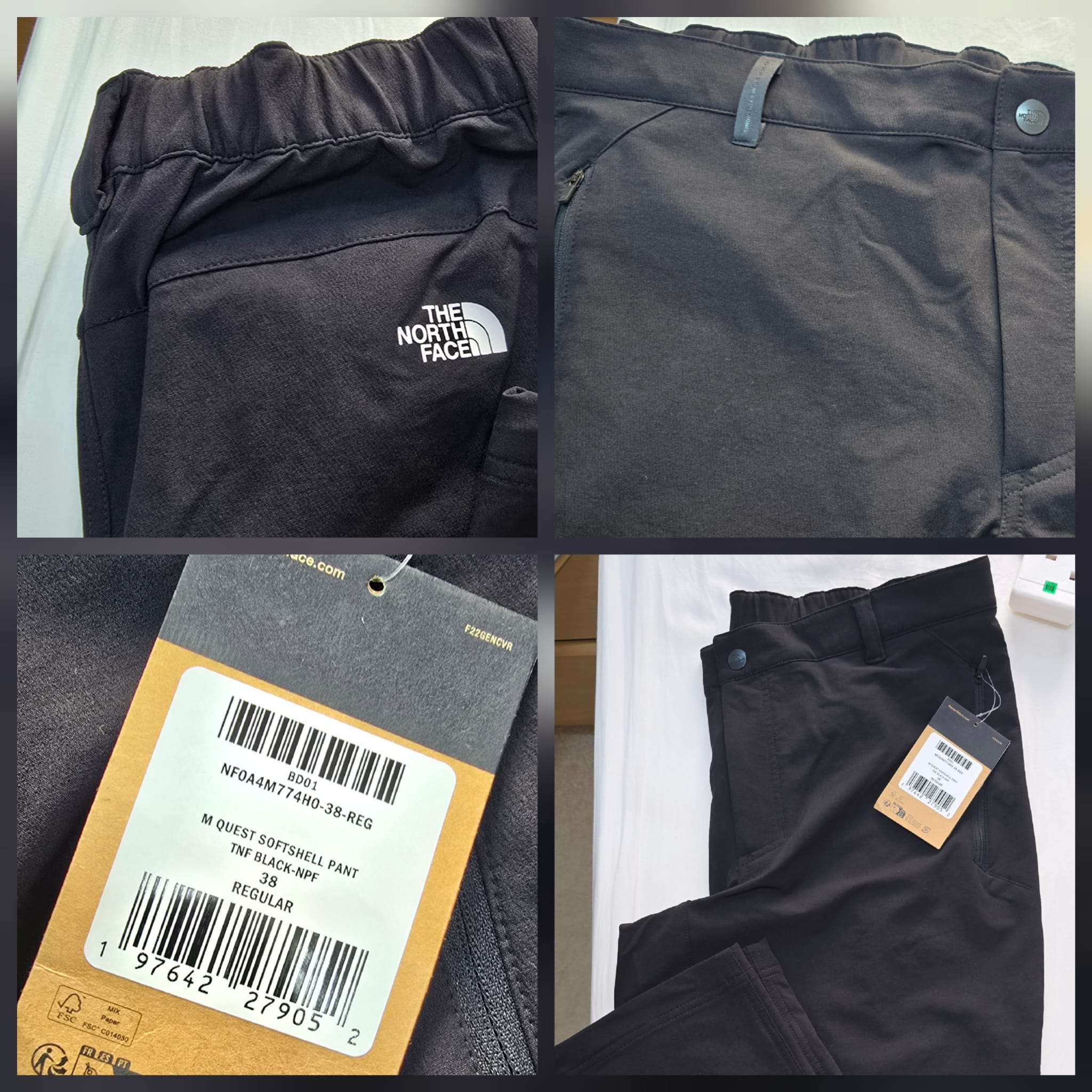Mens The North Face QUEST SOFTSHELL PANT Trousers 38 Regular - Image 1