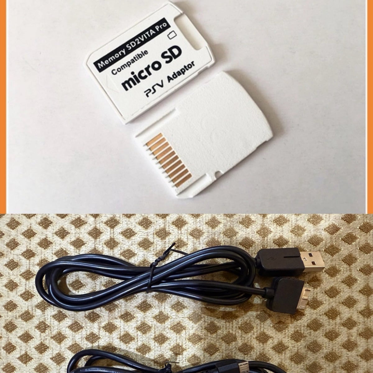 sd2vita PS Vita Memory Card Adapter and usb charge cable - Image 1