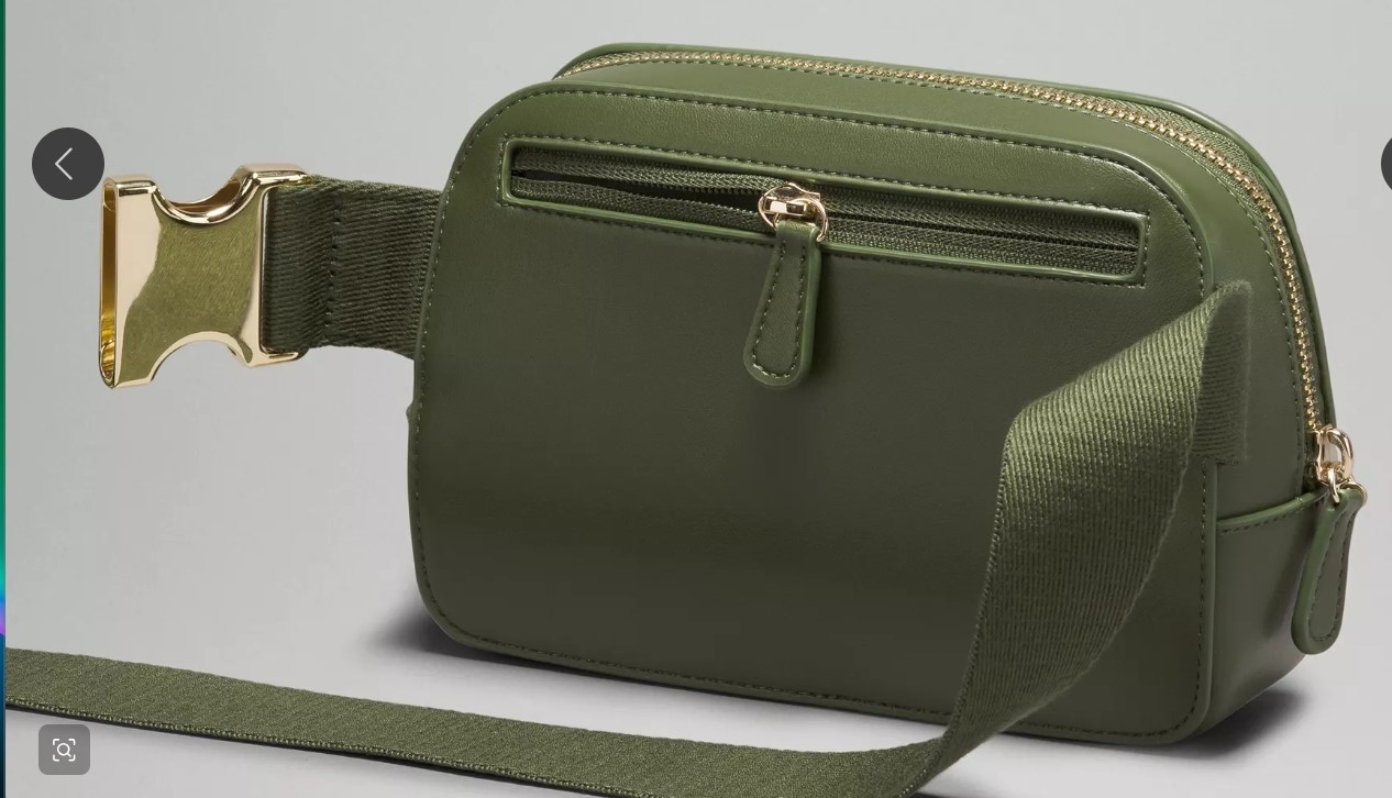 Lululemon Cactus Leather Belt Bag – Olive Green/Gold (Brand New!) - Image 4