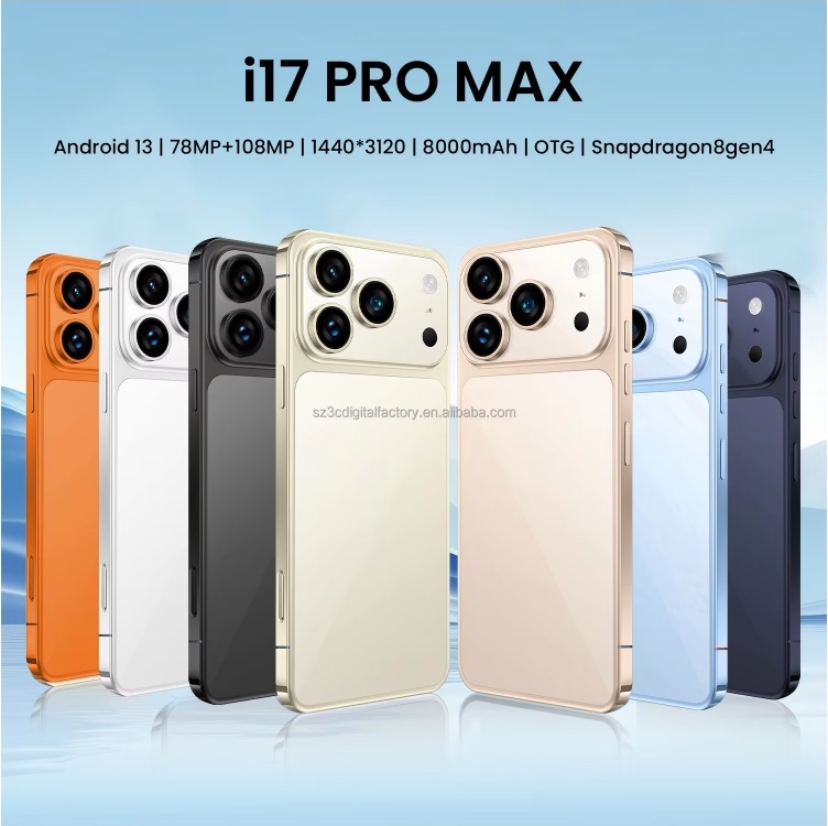 Latest I17Pro Max Smartphone 7.3 Inch HD Display Android French Dual Card 108MP 16GB 1TB Storage Battery - Image 7