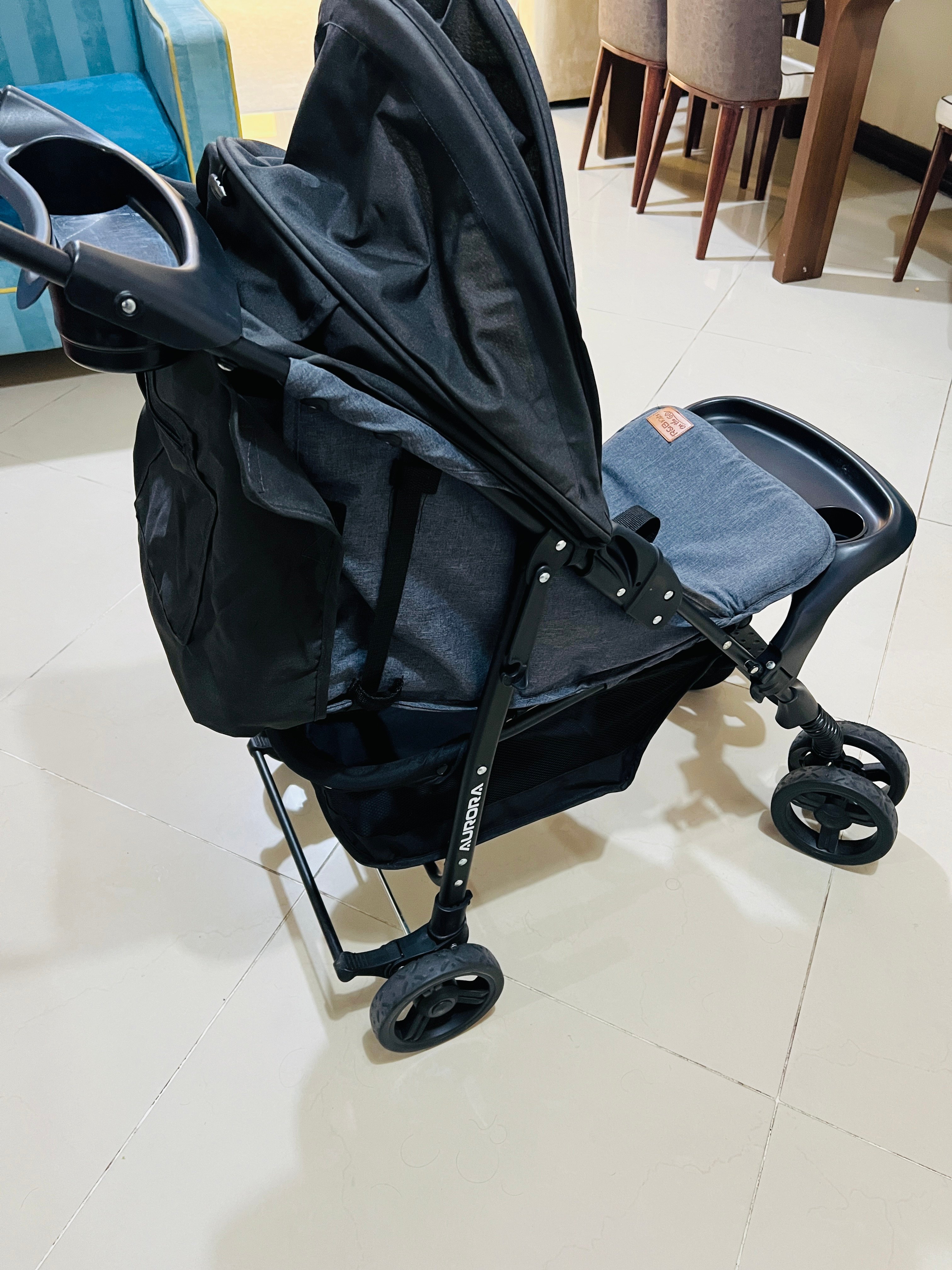 AURORA Baby Stroller – R&B Kids | Grey & Black | Excellent Condition - Image 3