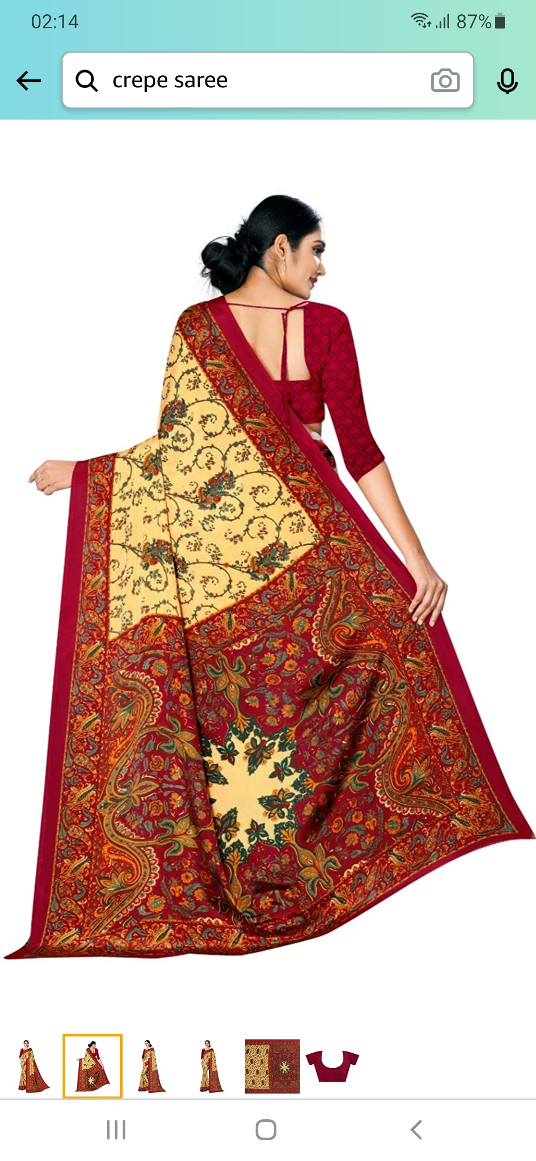 Beautiful Crepe Saree - Image 3
