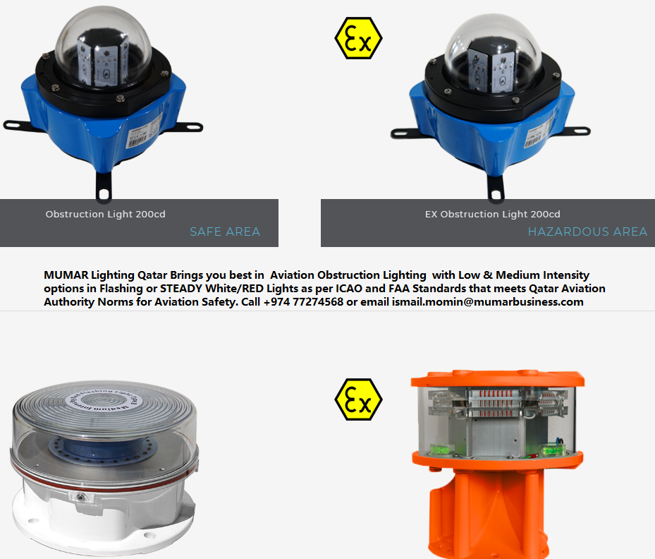 Qatar Civil Aviation Obstruction Beacons  LED  lights Medium & high Intensity - Image 3