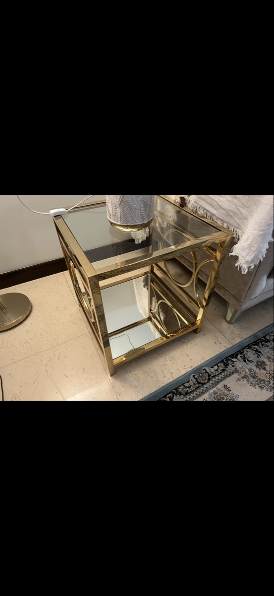Gold frame glass tables - Image 1