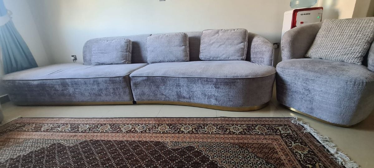 Modern Grey Sofa Set (5-6 seater) Majlis with 2x Club Chairs (1+1) - Image 3