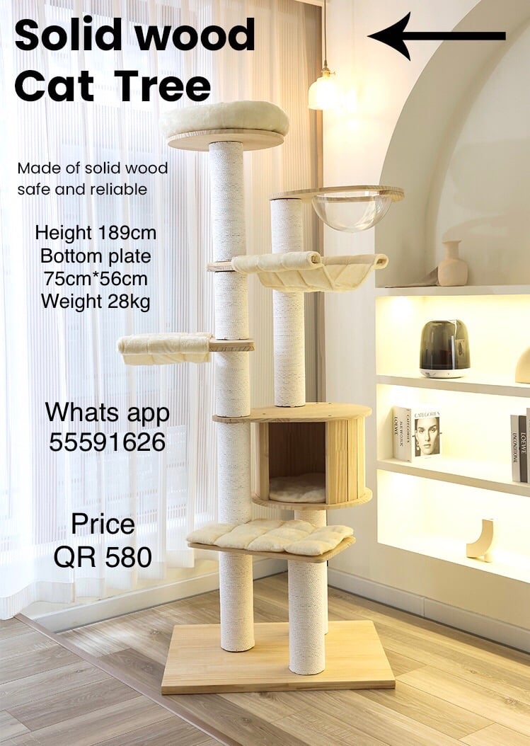 Solid Wood Cat Tree - Image 1