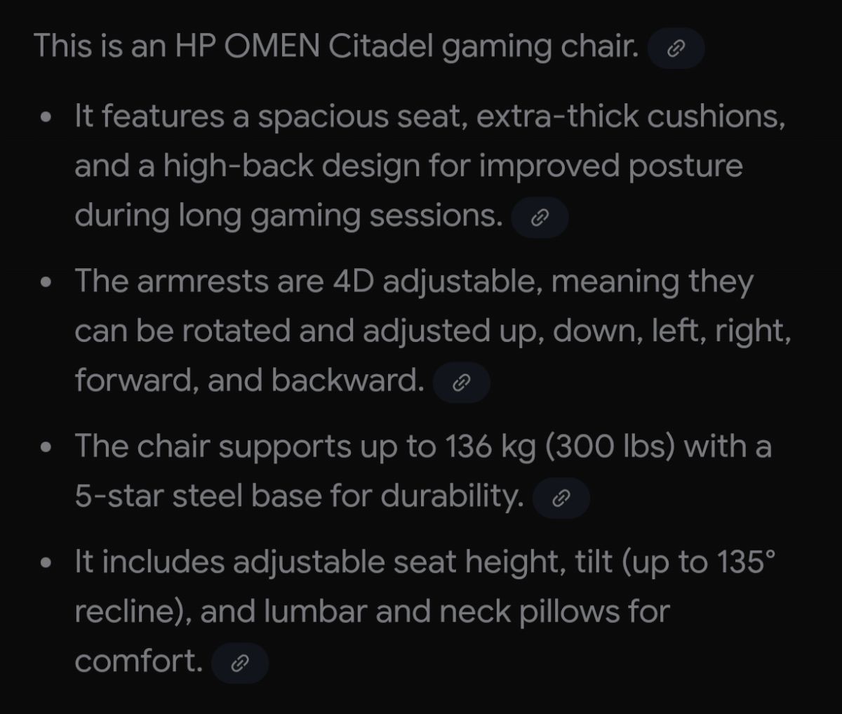 Hp Omen gaming chair - Image 6