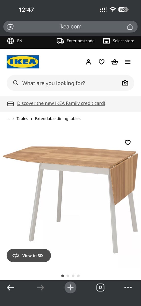 Ikea Drop Leaf Very Less used Dinning table (like brand new) - Image 1