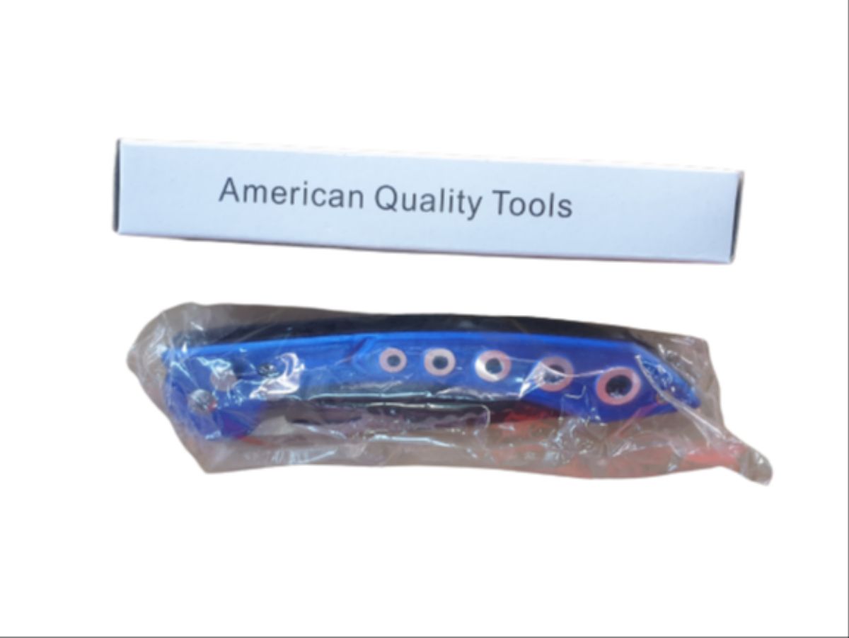 Steel blue folding knife - Image 7