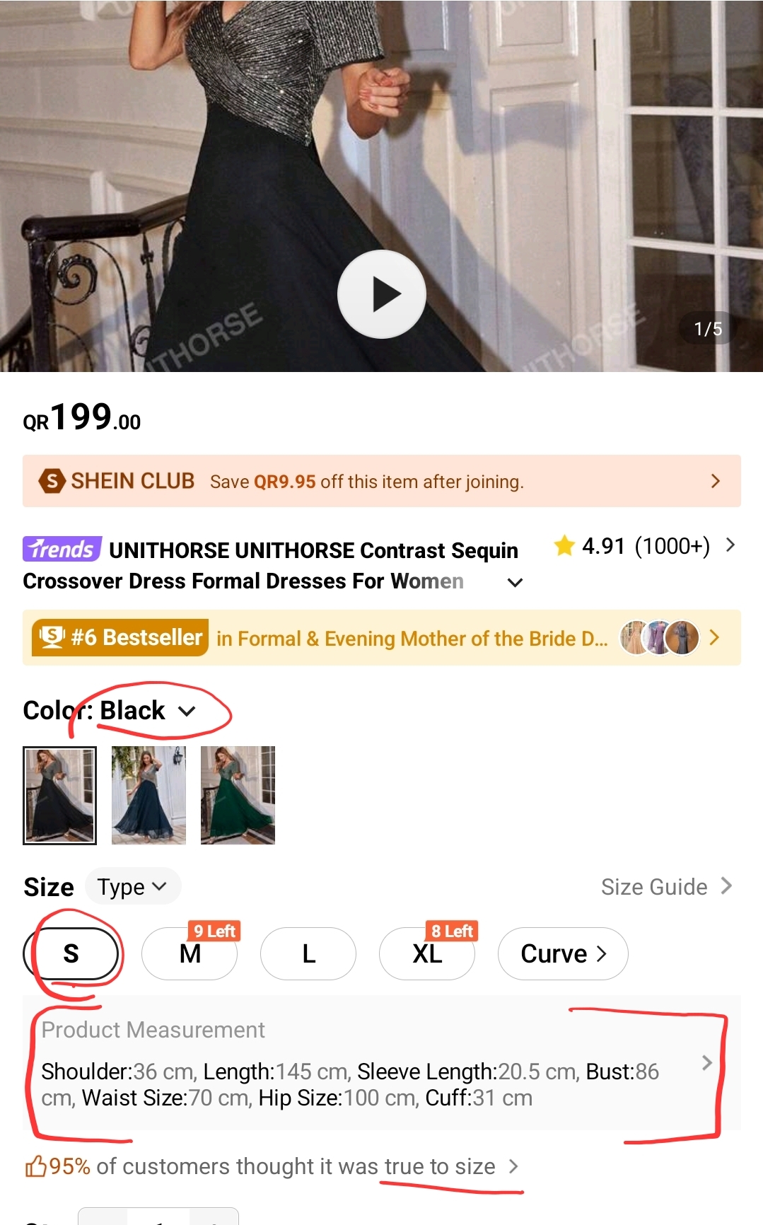 BLACK PARTY WEAR DRESS - Image 5