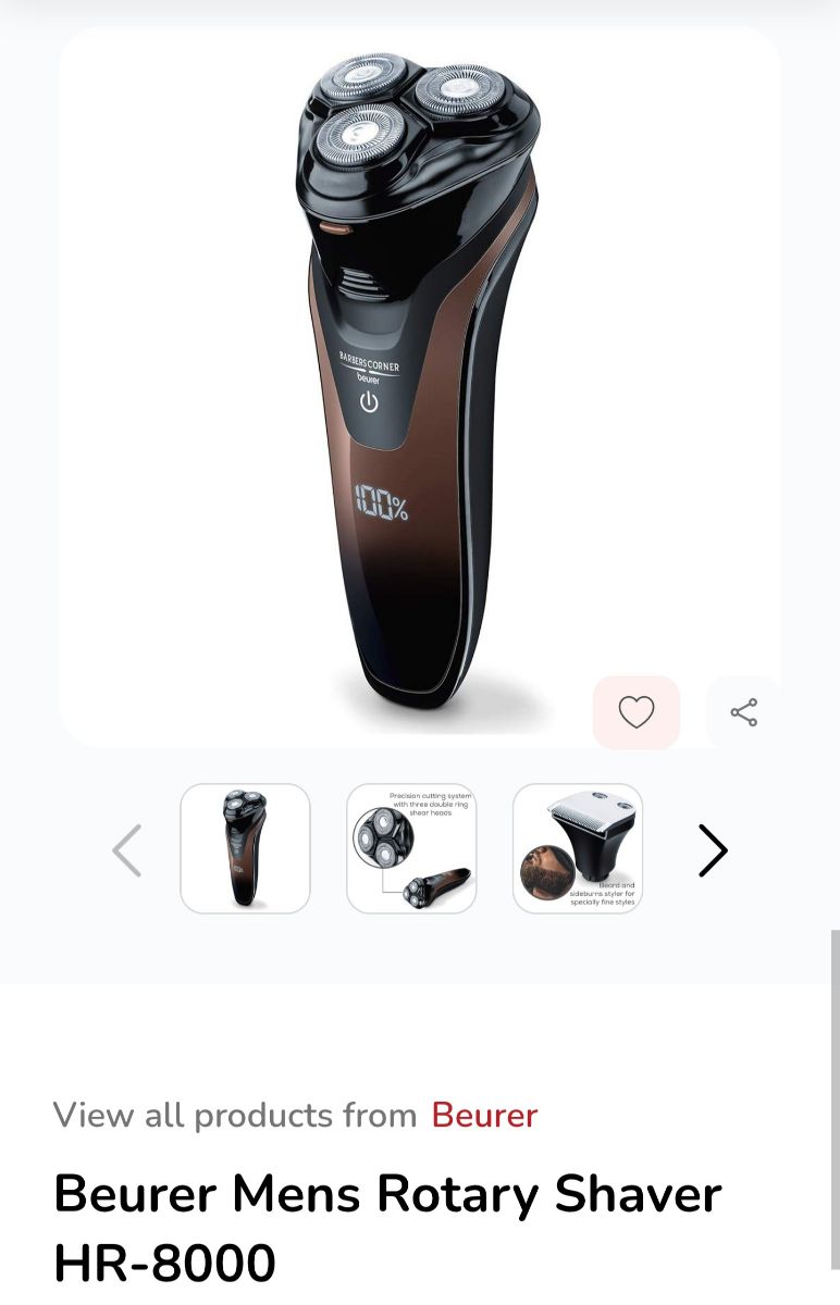 1 week old ,Beurer Mens Rotary Shaver HR-8000 - Image 3