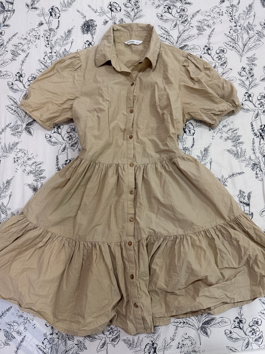 Cute Beige Short Dress - Image 1
