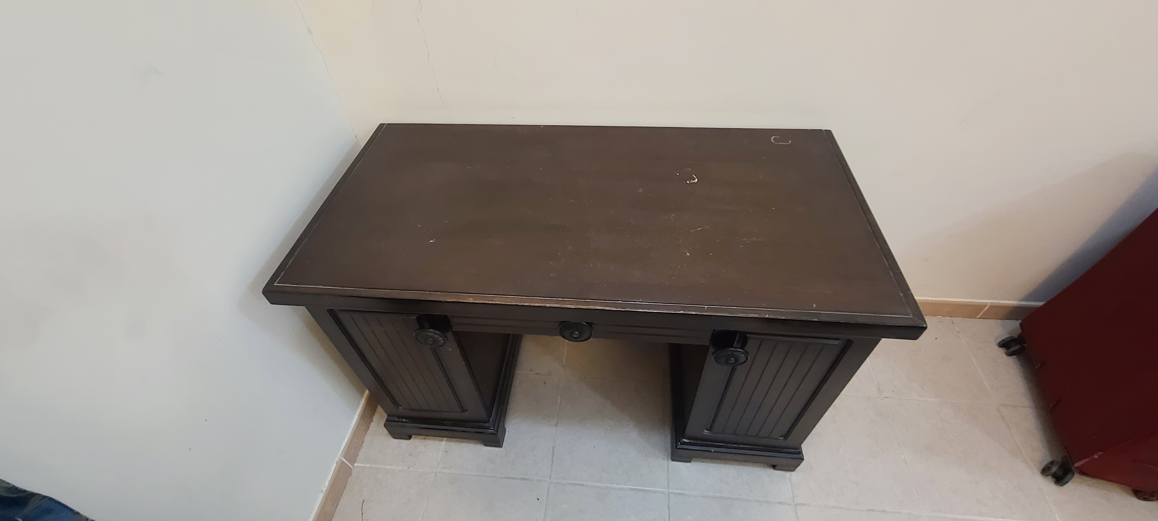 Real wooden desk and two Shelves for Sale - Image 4