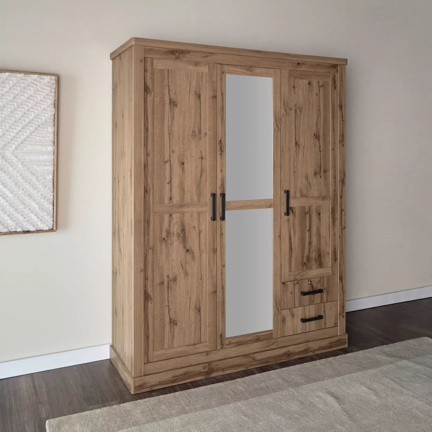 ? Colton 3-Door Wardrobe with Drawers - Image 1