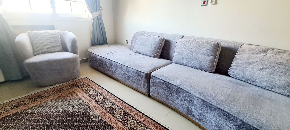 Modern Grey Sofa Set (5-6 seater) Majlis with 2x Club Chairs (1+1) - Image 9
