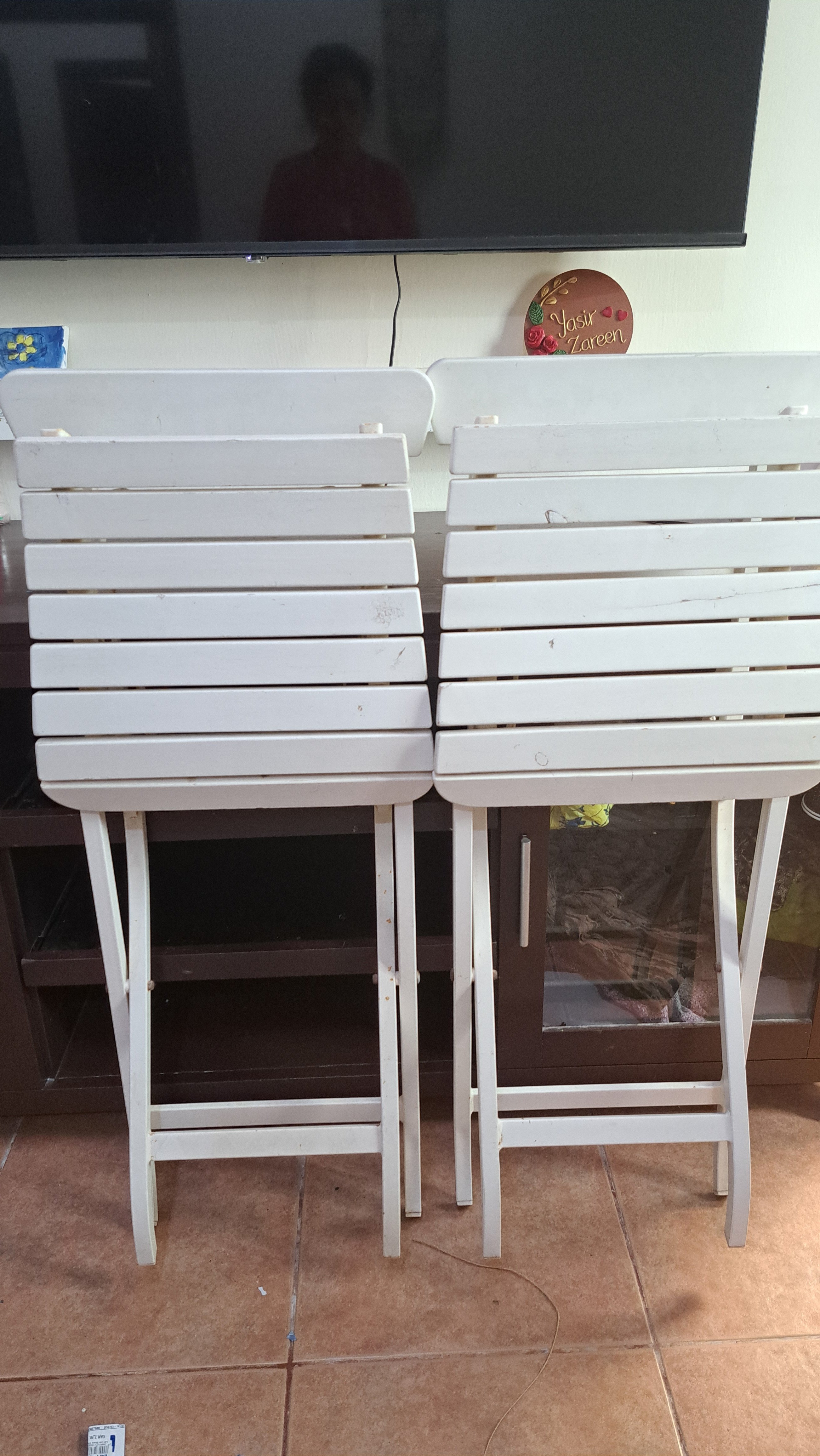 Beach foldable table and 2 chair - Image 1