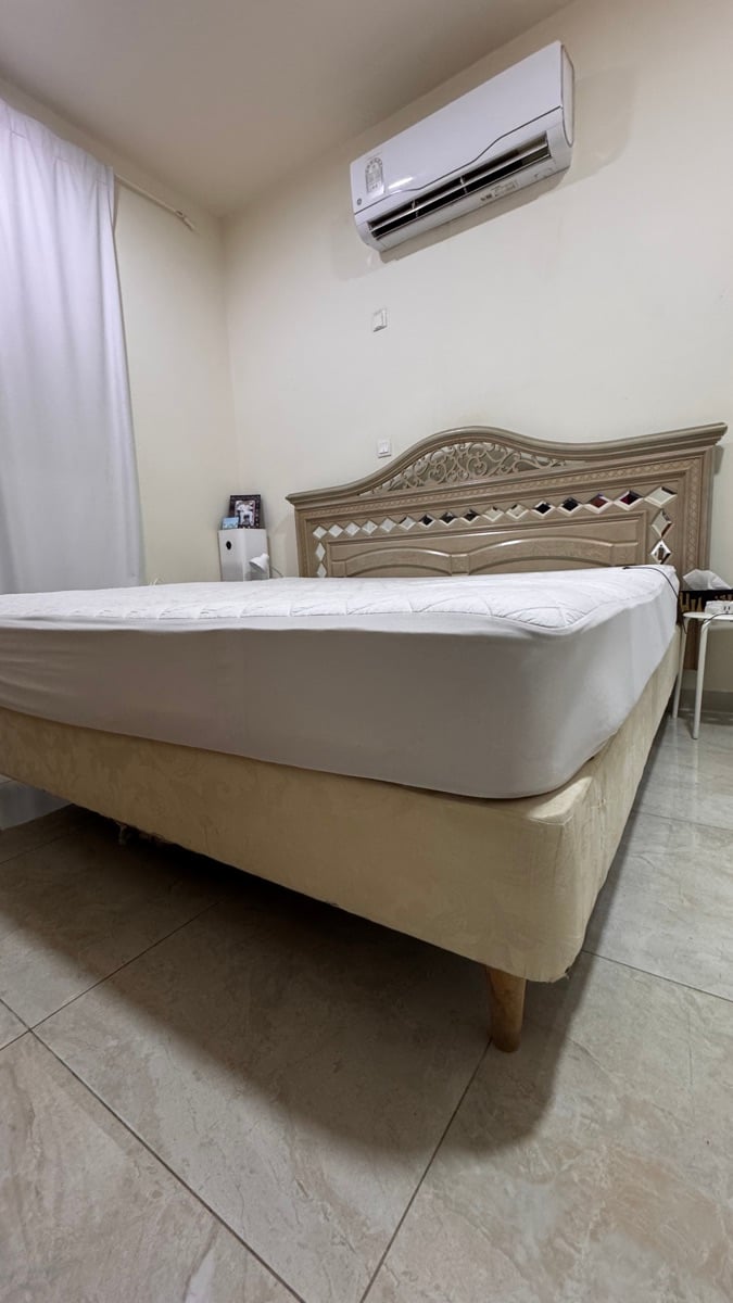 wood bed frame & mattress for sale - Image 2